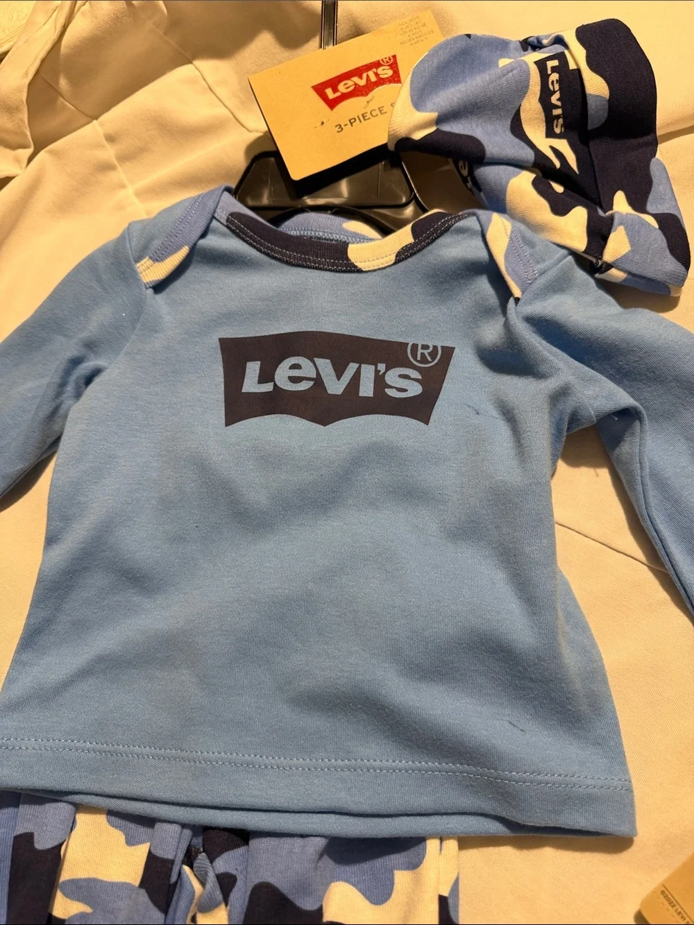 Levi's Blue & Navy Camo Baby 3-Piece Set